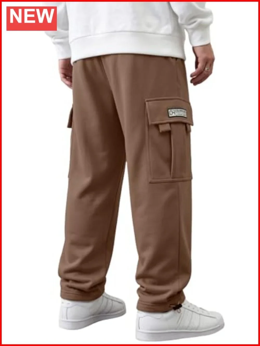 Cotton Cargo Sweatpants Joggers with 6 Pockets Adjustable Ankle Toggles